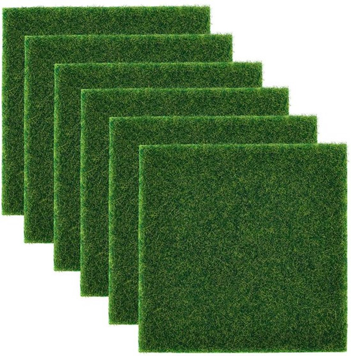 6 stuks 15 x 15 cm kunstgras nepgras tegels vierkant muurschildering gras tapijt binnen buiten levensechte vergoeding kunstgras mat miniatuur tuin ornament voor gazon landschap balkon