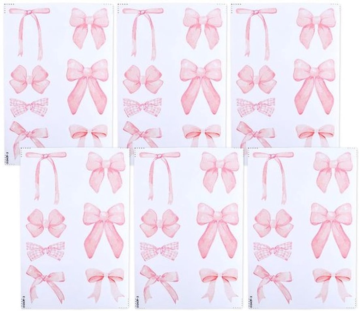 12 vellen 84 stuks roze strik muurstickers strik coquette stickers PVC zelfklevende boho muurdecoratie muurschilderingen afpelbaar en plakbaar voor feest, huis, woonkamer, slaapkamer,