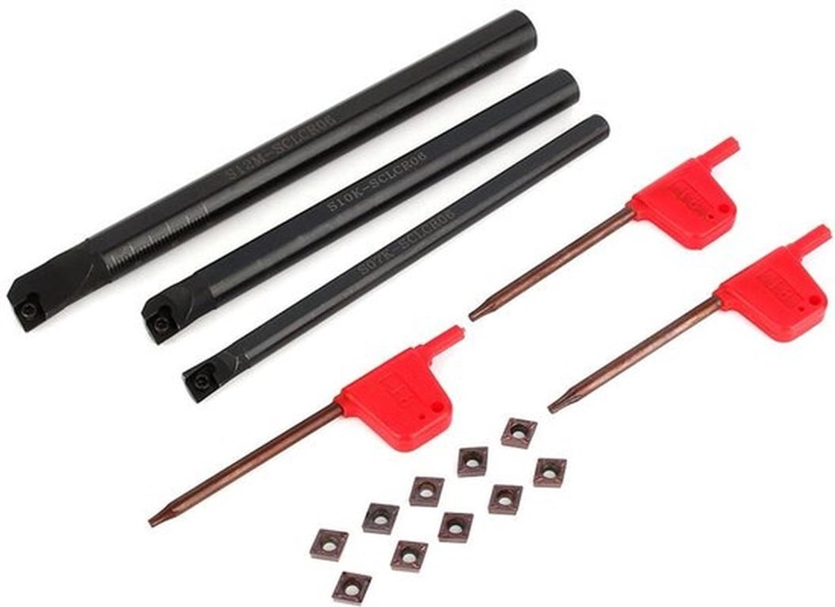 boorbare interne draaigereedschap, CCMT0602 draaigereedschap houder set met SCLCR 7x125mm 10x125mm 12x150mm boorstangen en 10 inserts