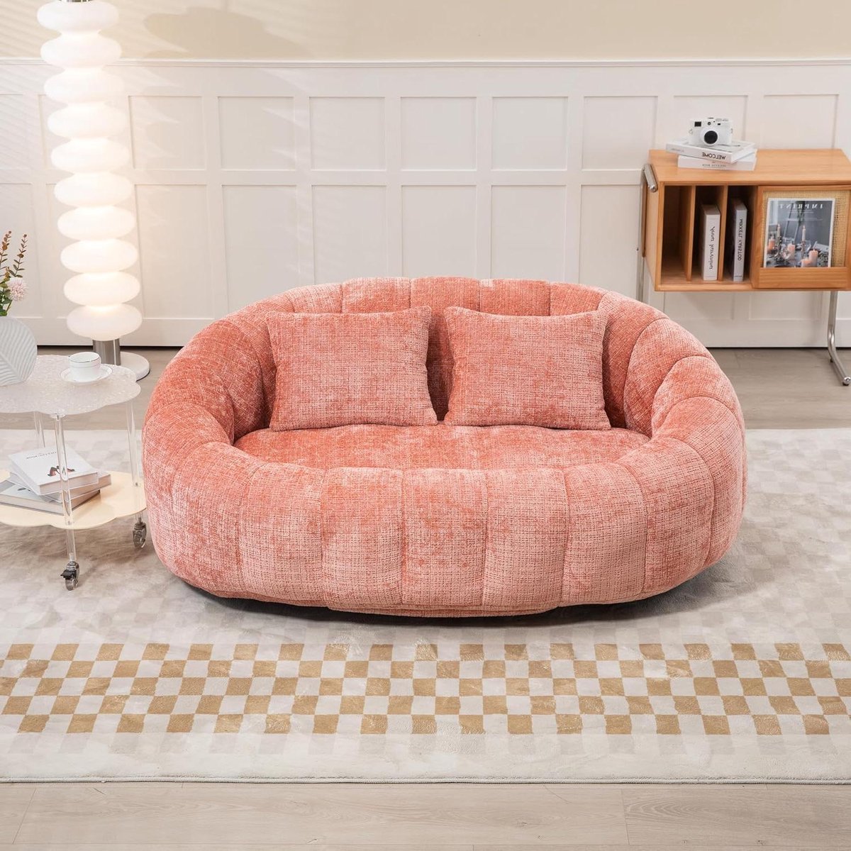 Zitzak Sofa - Luie Stoel - Ontspannen Thuis - Volledig Gevuld Schuim - 150x95x63cm - Roze