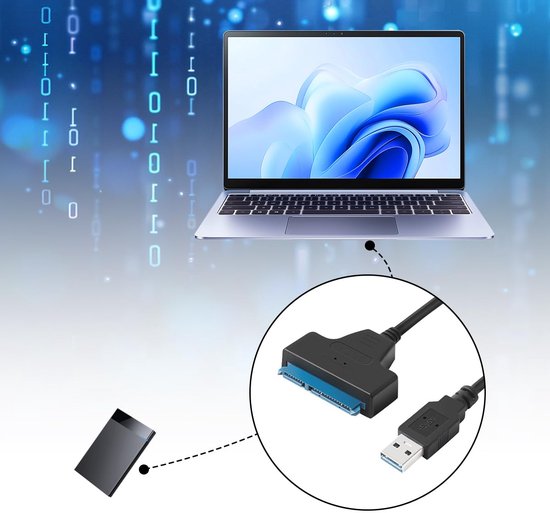 Adapter Kabel - Externe Harde Schijf Kabel - Data Overzetten - UASP Ondersteuning - 20 cm - Zwart — afbeelding 5