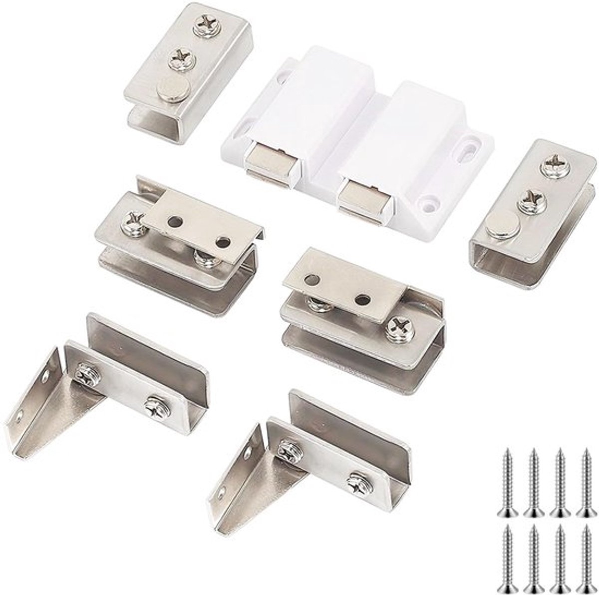 1 set glazen deurhengsels, dubbele deurhengsels voor glas met een dikte van 5-8 mm