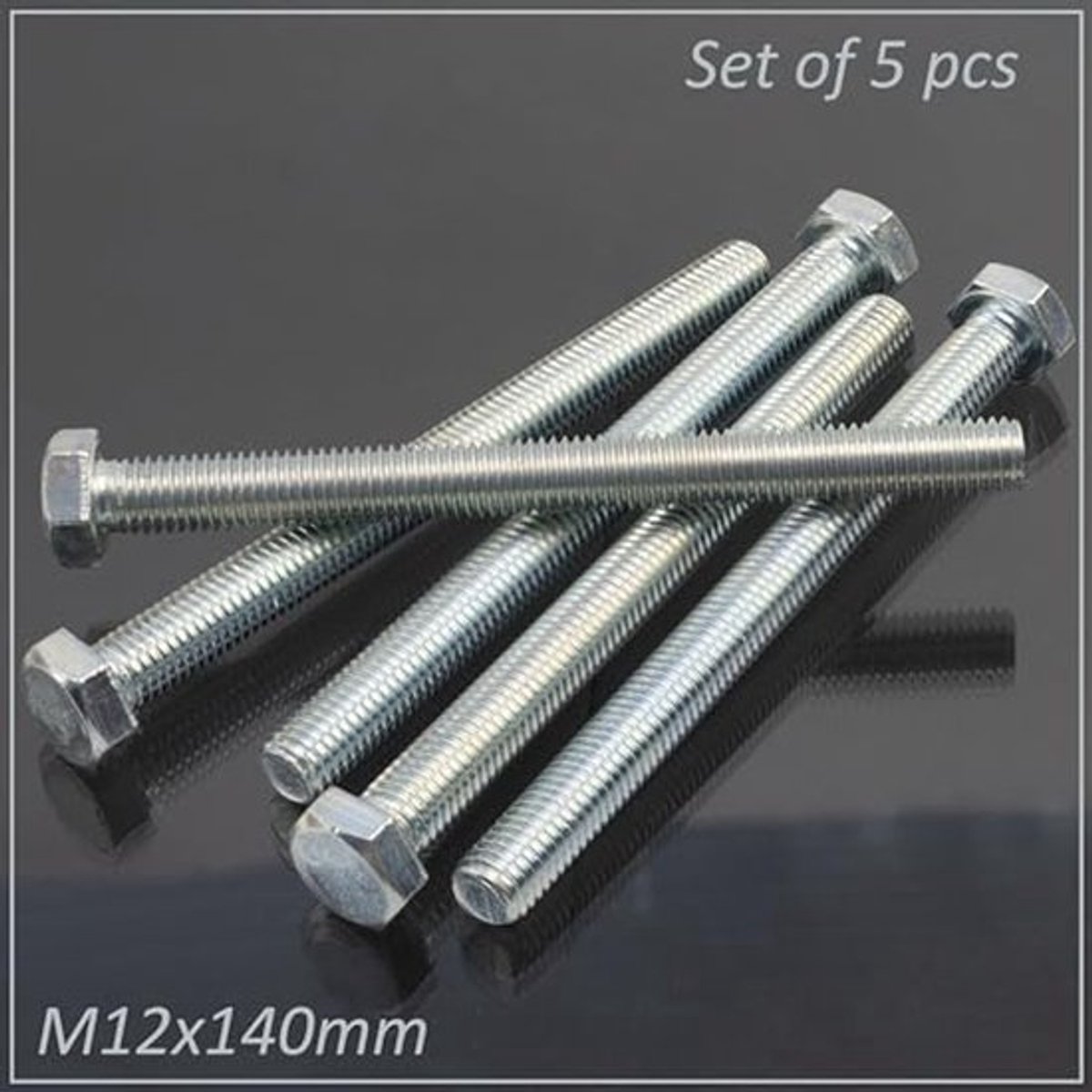 C77788 - Set van 5 M12 x 140 mm bouten met zeskantkop - staal - montagematerialen