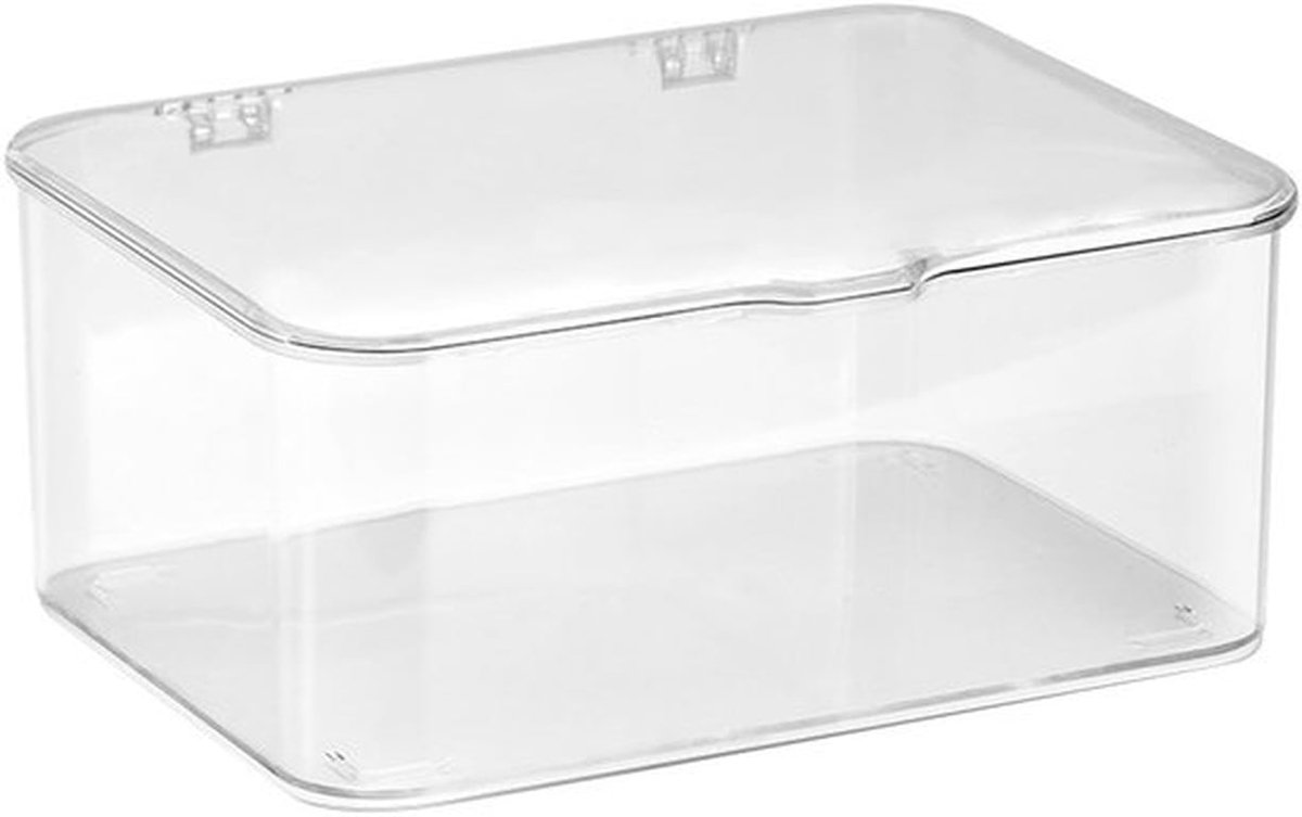 Bureau-opbergdoos - 8,9x6,5x3,9 inch - Transparante Plastic Make-up Organizer Met Deksel
