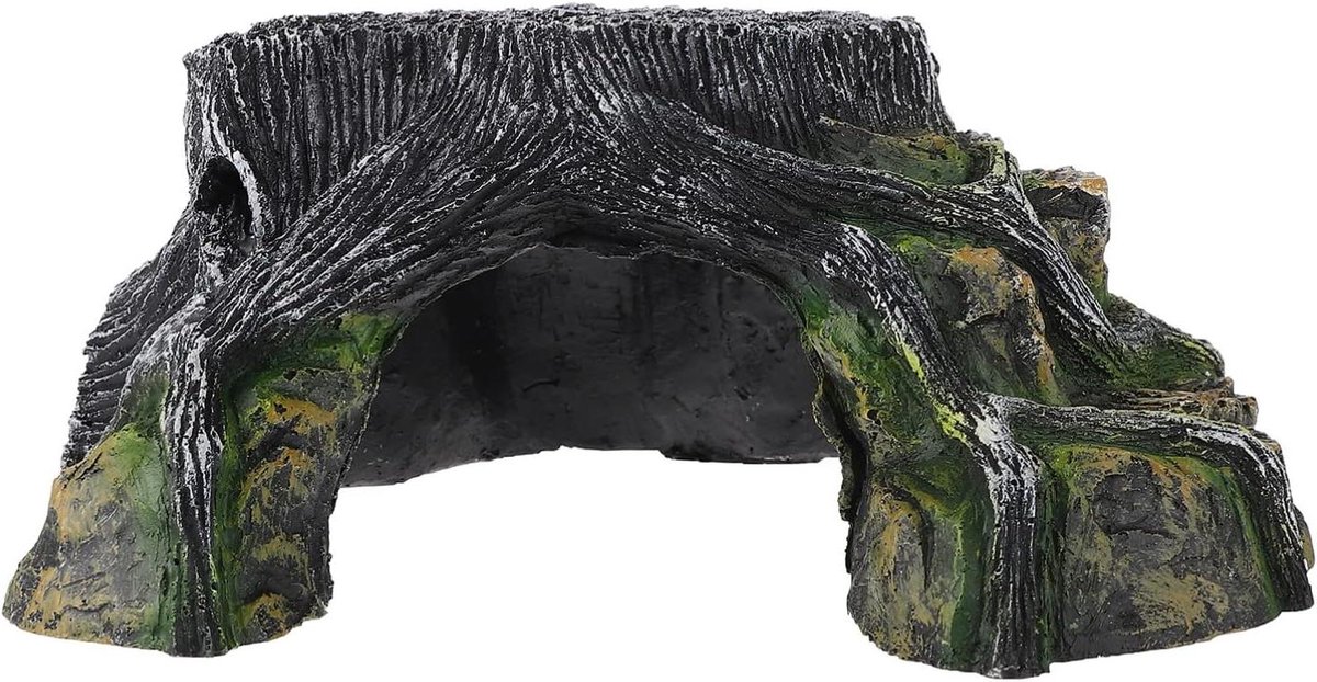 Aquarium Decoratie - Schildpadplateau - Aquarium Inrichting - Eenvoudig te Installeren - 23x23x10 cm - Bruin