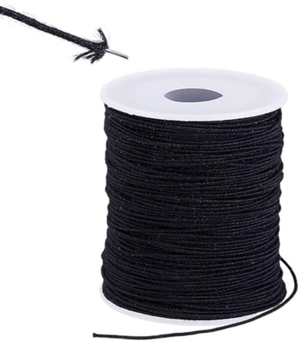 100 yards bloemengaren, 18 gauge katoenen hoedenstrijkijzer, garen voor naaiaccessoires, accessoires voor randproductie, zwart