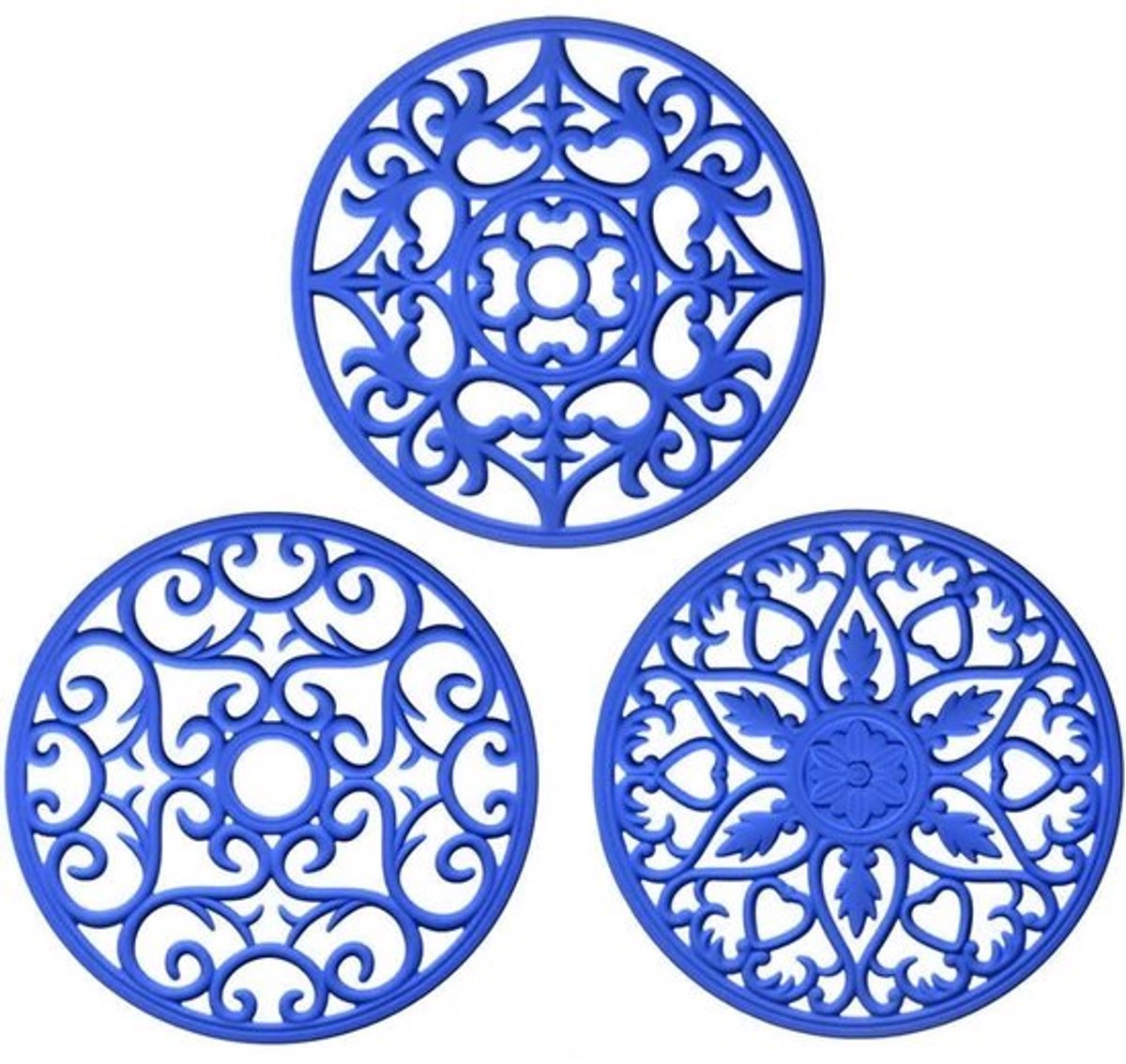 3-delige set siliconen mat, multifunctionele onderzetter, standaard in houder, antislip, flexibel, duurzaam, vaatwasserbestendig, waterdicht, hittebestendig, gesneden, onderzetter, roze, rood