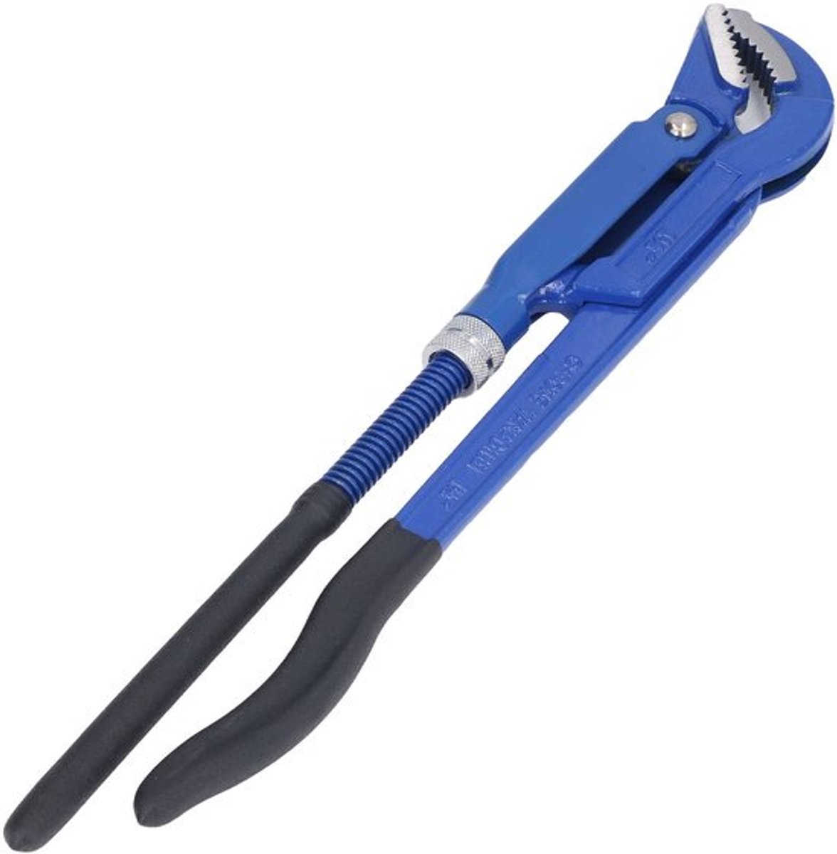 Pijpsleutel, universele metrische tang met 45° gebogen bek. Zweedse pijpsleutel van koolstofstaal voor badkamerleidingen. Klem (1,5 inch).