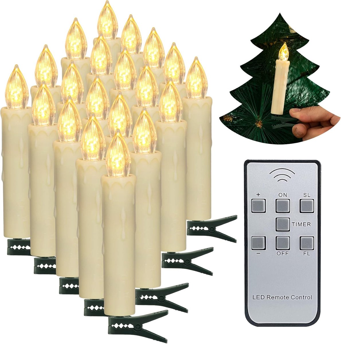 LED Taper Kaarsen 20pcs - Flameless - Warm Wit - Veilig voor Binnengebruik - ShopVlot