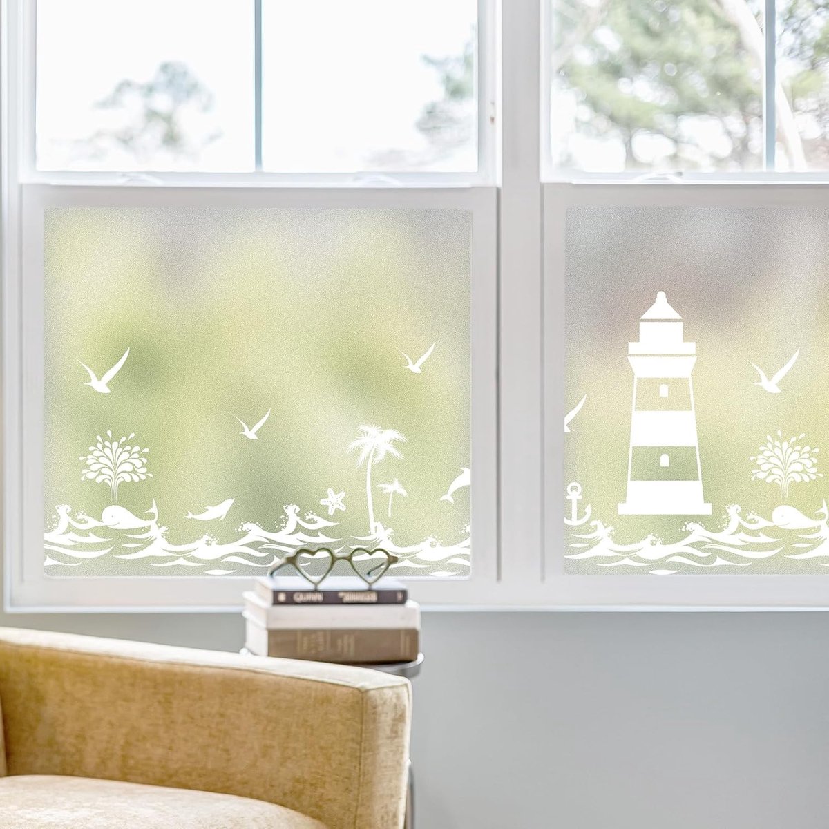 Raamfolie Privacy Frosted 44,5 x 200 cm - Statistische Hechting - Lichtdoorlatend Motief - Ideaal voor Badkamer - ShopVlot