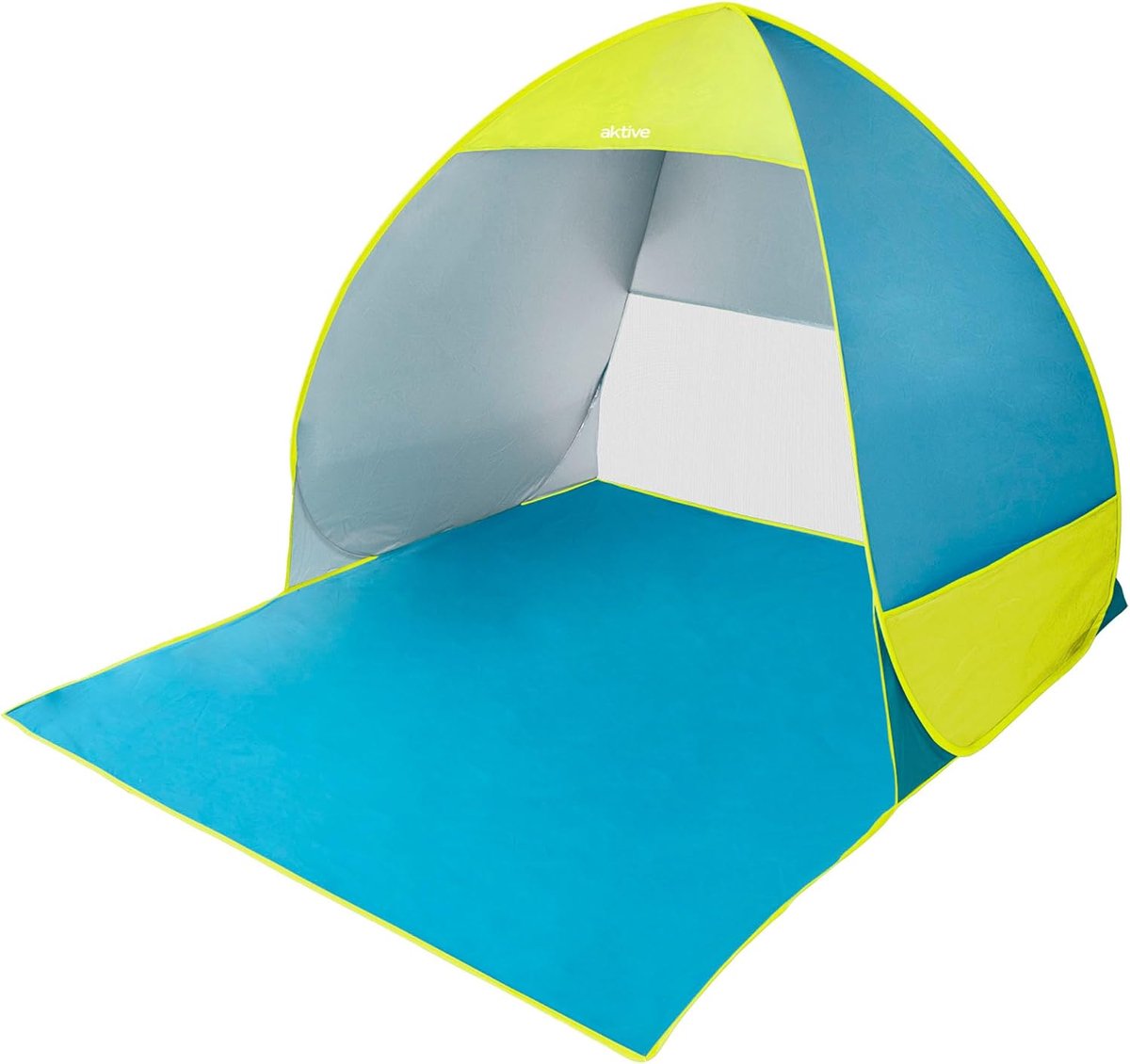 Pop-up strandtent 140x160x110 cm - blauw-groen polyester - UV50 bescherming - ideaal voor twee personen - ShopVlot
