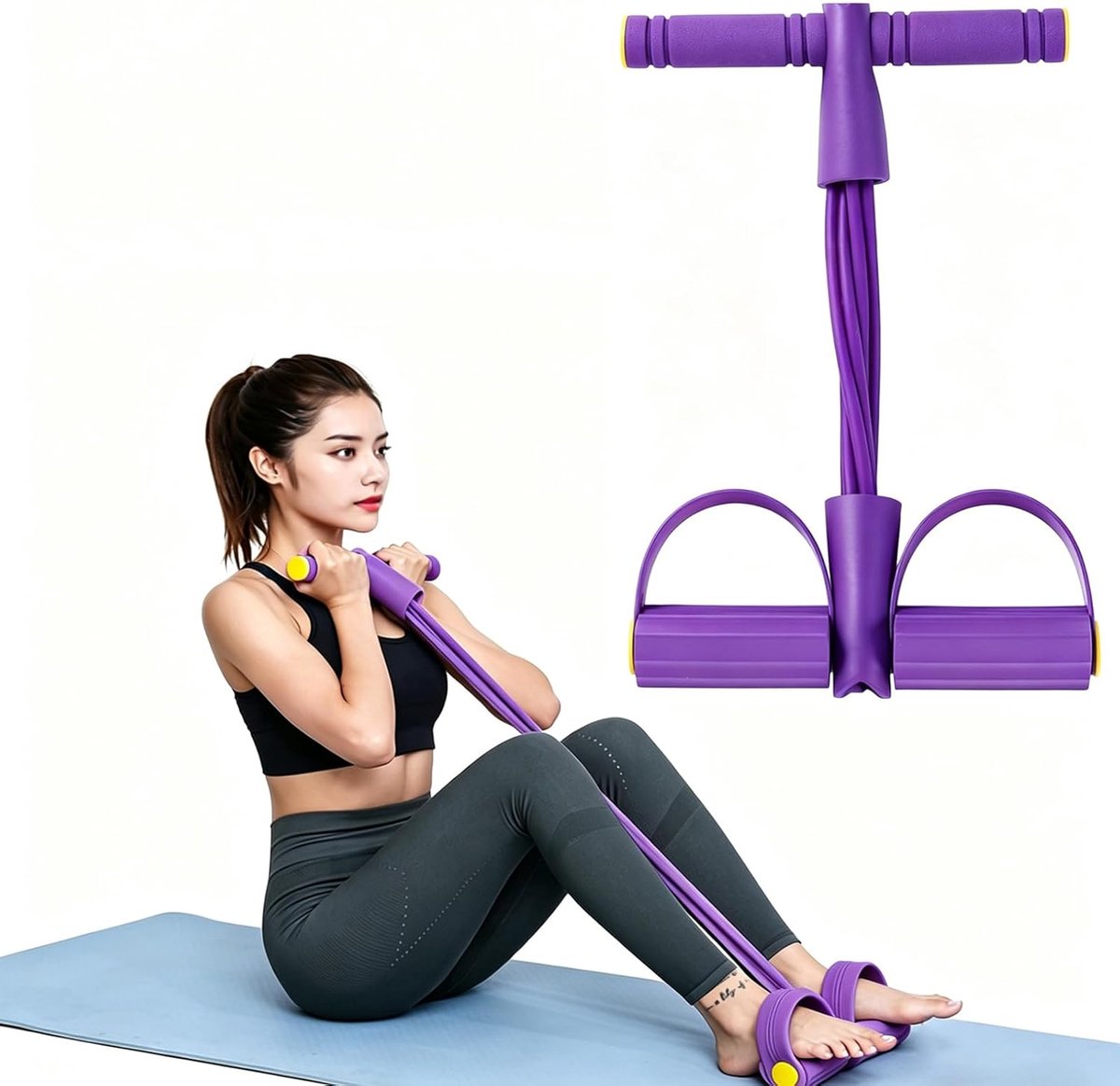 Buiktrainer 6 tubes elastisch - multifunctioneel spantouw - voor thuis fitness - effectief afvallen - ShopVlot