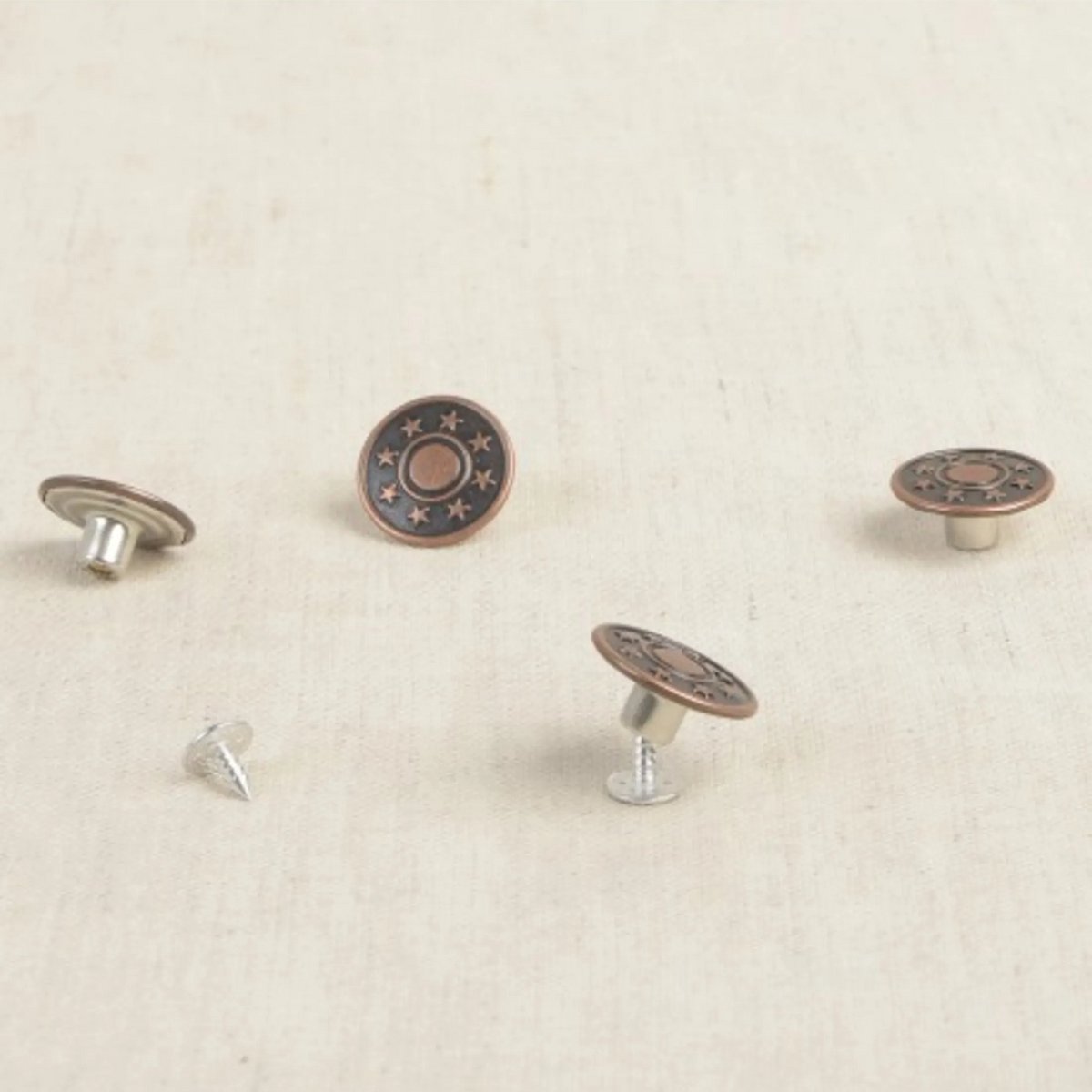 Mediac inslagknopen 20mm 6 stuks koperkleurig