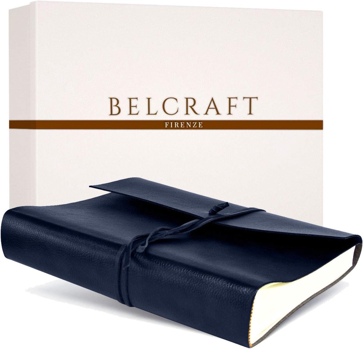 Fotoalbum 23x30cm - gerecycled leer - navy blauw - duurzaam herinneringen bewaren - ShopVlot