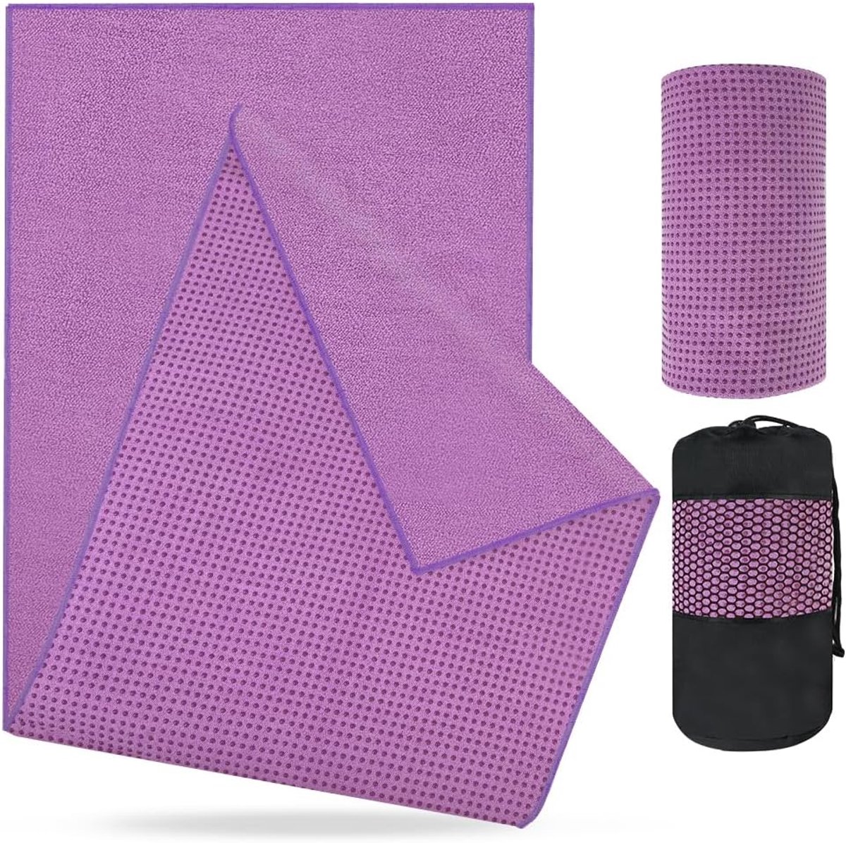 Yoga handdoek met grip - microvezel yogamat handdoek - ademend en sneldrogend - voor Bikram en Pilates - ShopVlot