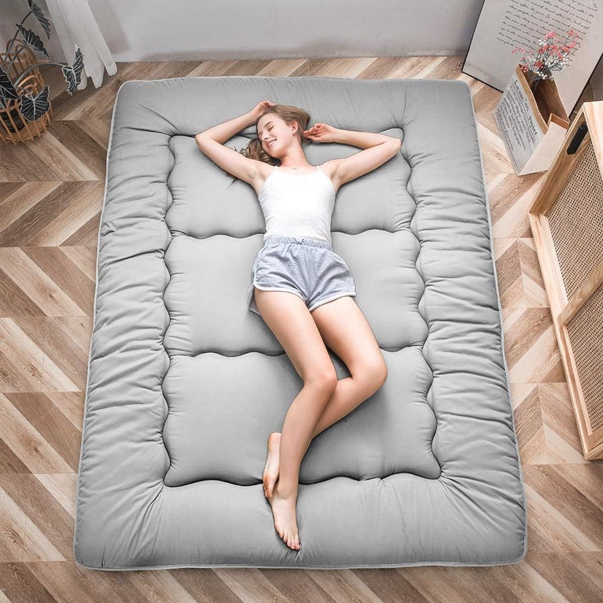 Futonmatras Tatami - Enkel - Grijs - Comfortabel slaapgemak voor elke ruimte - ShopVlot