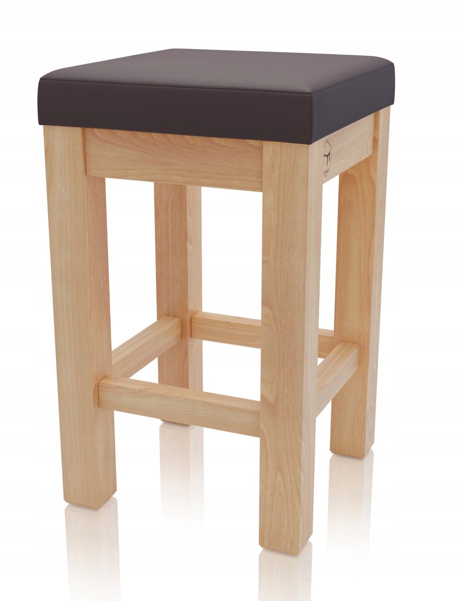 Merkloos Houten Keukentabouret met Bekleed Zitting - Diverse Kleuren