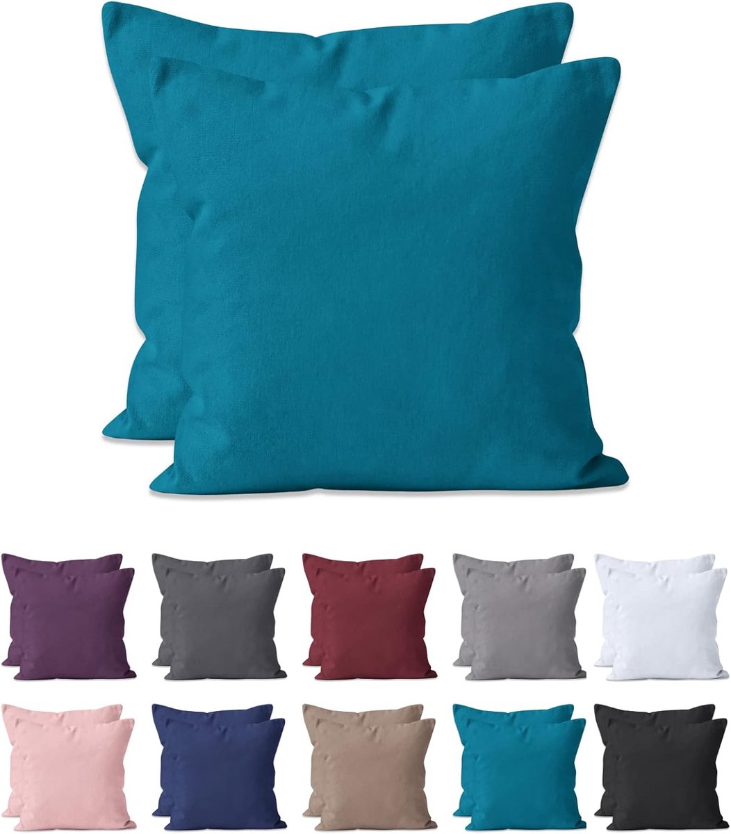 Kussenhoezen set van 2 - 40x40 cm - microvezel - zachte kussenhoes met rits - voor decoratie - ShopVlot