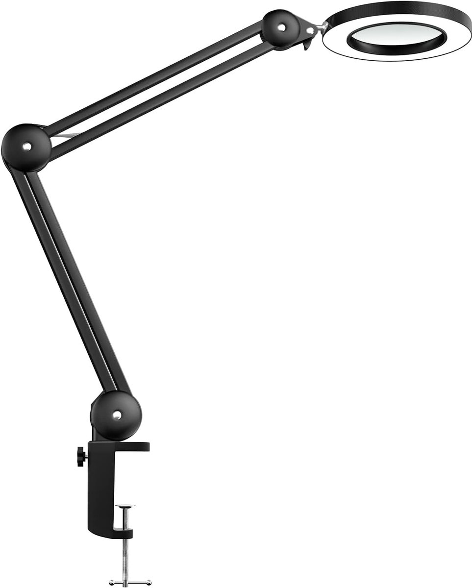 LED vergrootglaslamp 125mm - dimbaar licht - 3 kleurmodi - ideaal voor knutselen - ShopVlot