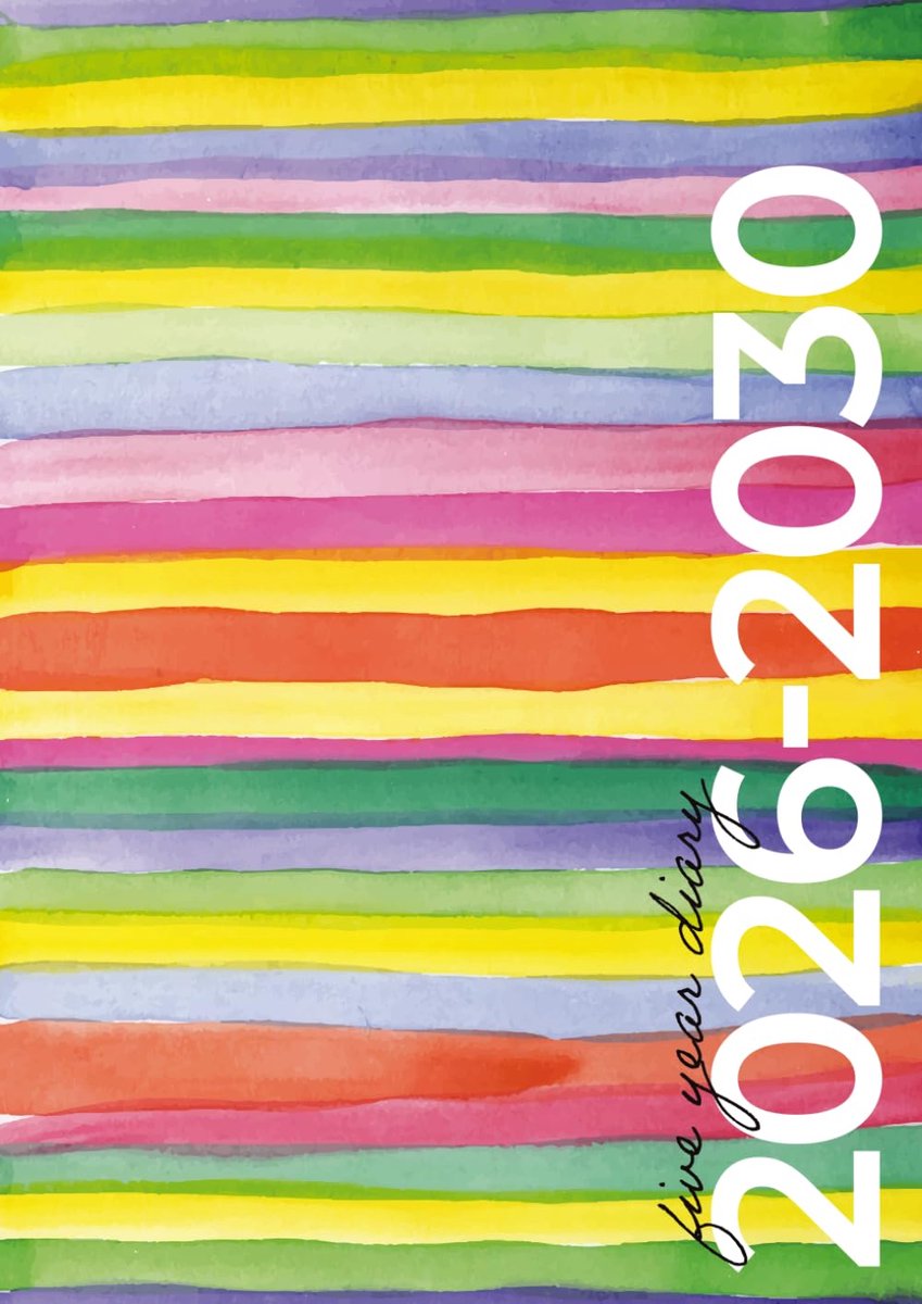 5 jaar dagboek 2026-2030 A4 - moderne regenboog aquarel - maandweergave - plan jouw leven - ShopVlot