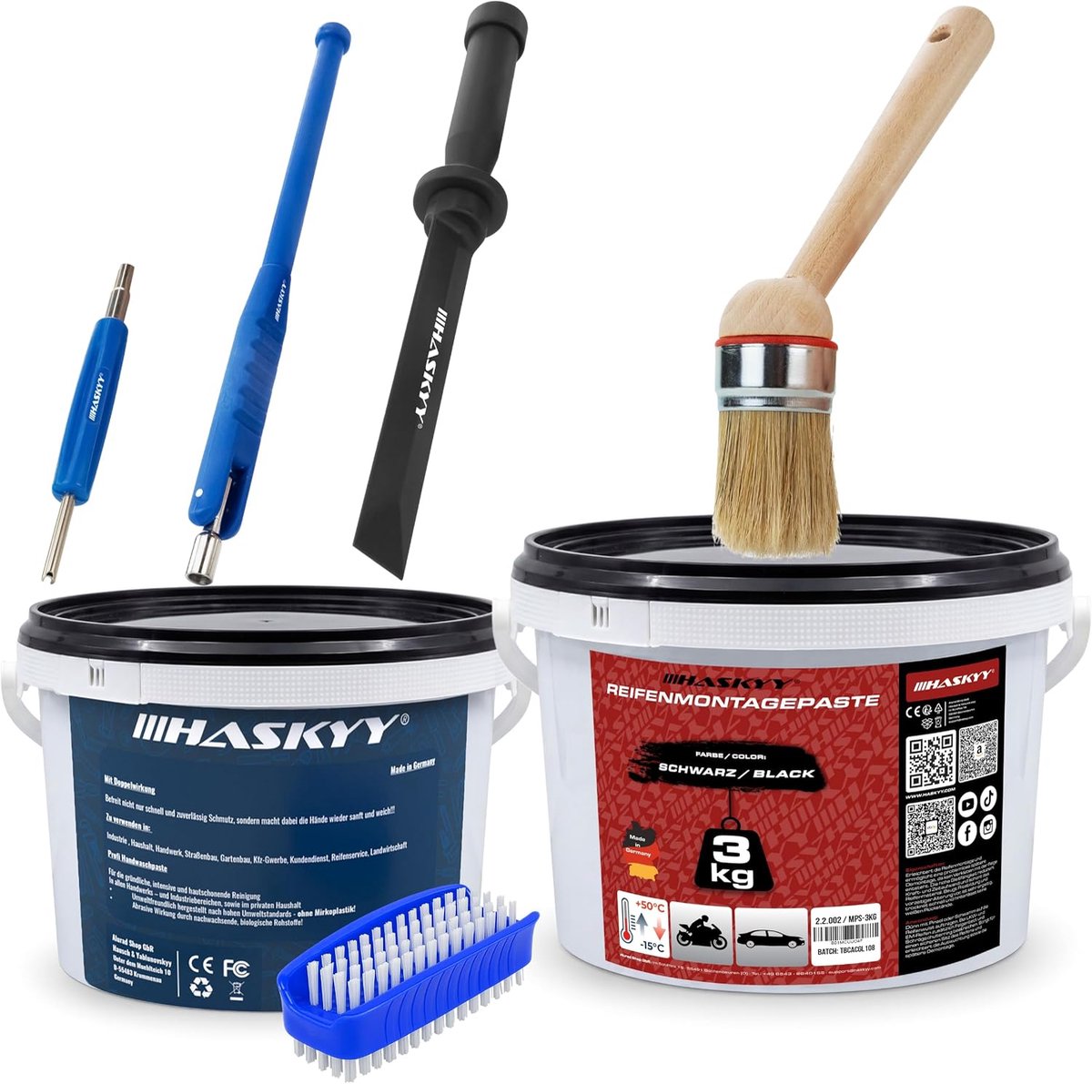 Bandenmontagepasta set 3 kg - Handwaspasta 3 l - Compleet voor bandenservice - Ideaal voor reiniging - ShopVlot