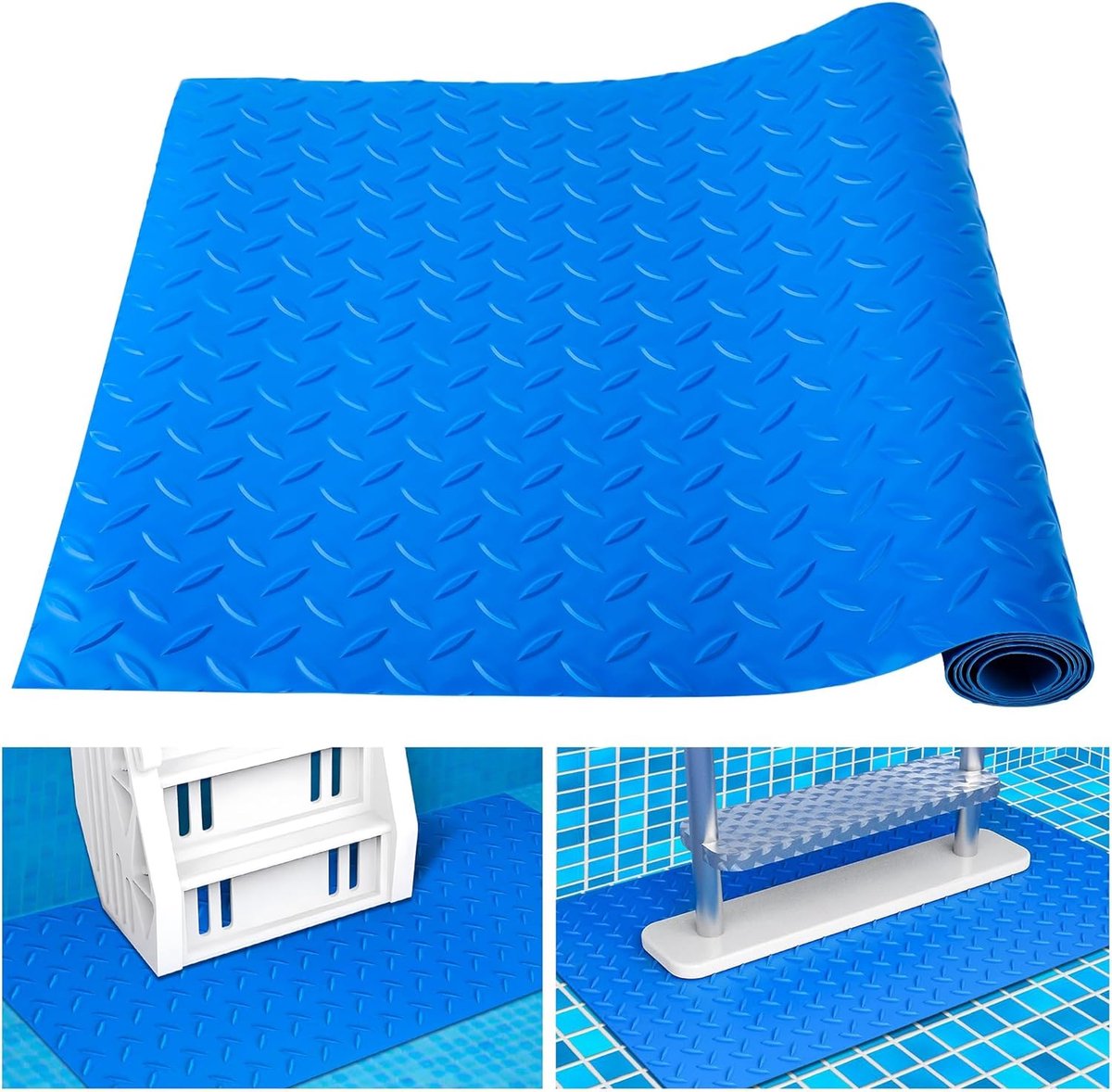 SnelShoppen - Pool Ladder met Non-Slip Mat, 90 x 23 cm, Beschermende Pool Stairs, Slijtvaste Trappen, Geschikt voor Intex en Bestway, Ideaal voor Tuin