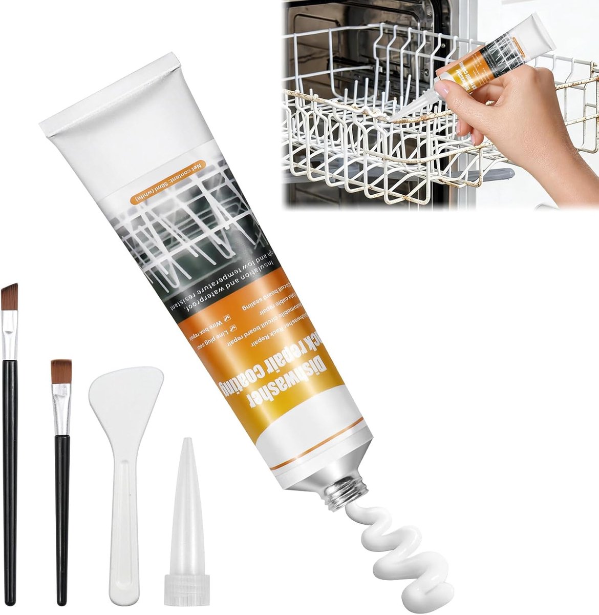 Vaatwasser Mand Roest Reparatie - 50 ml Reparatielijm - Inclusief Toebehoren - Doelgerichte Roestpreventie - ShopVlot