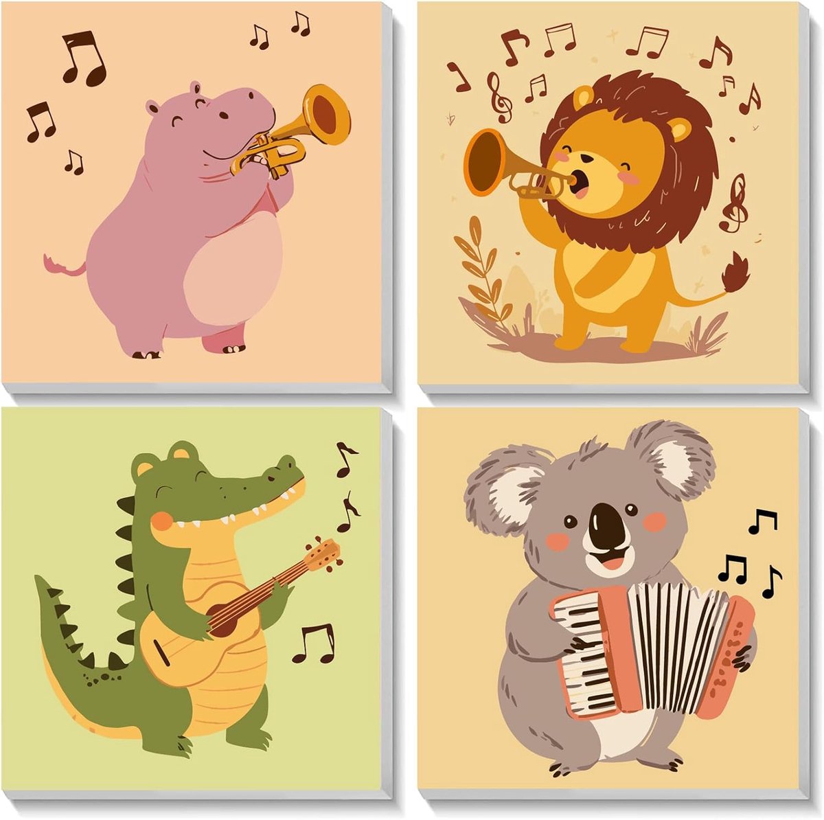 Schilderen op nummer 4 pak - Schattige dieren - Inclusief lijst - Creatieve DIY voor thuisdecoratie - ShopVlot