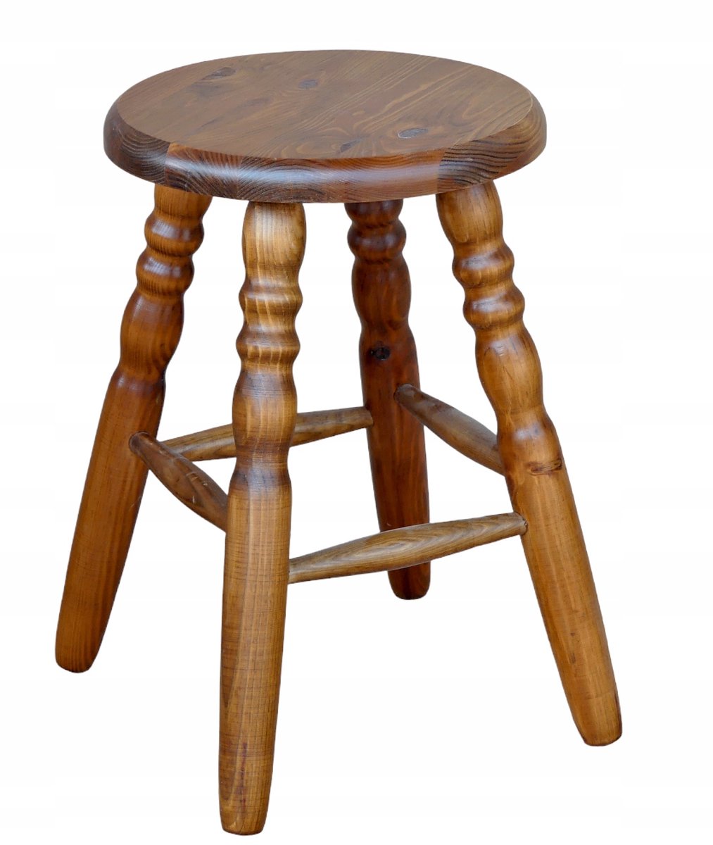 Houten Keukentabouret Rond - Rustiek Eiken