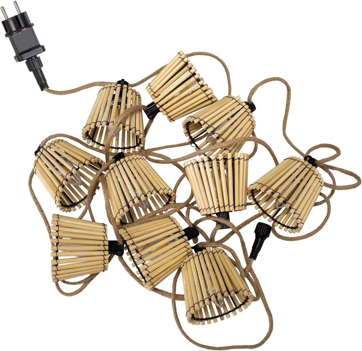 Buitenverlichting Jute Kabel 8 m - Bruin - Sfeervolle tuinverlichting - Creëer een gezellige ambiance - ShopVlot