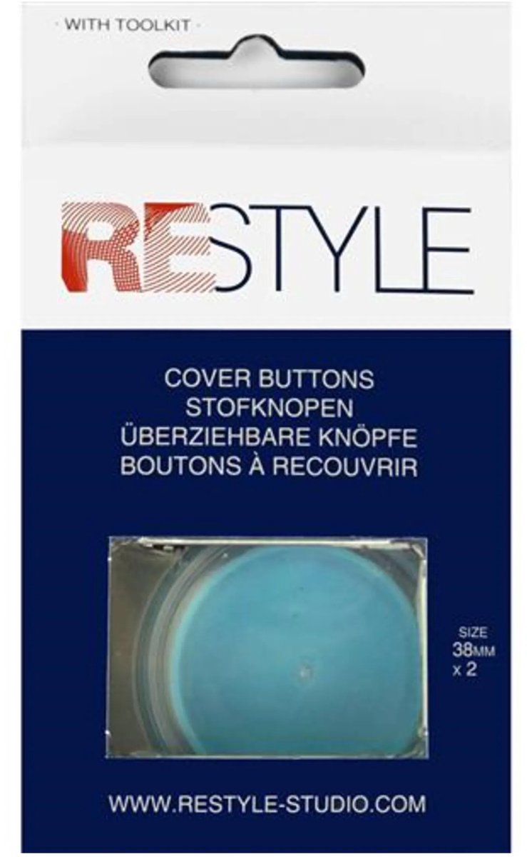 Stofknopen 38 mm, 2 stuks en een gereedschapset
