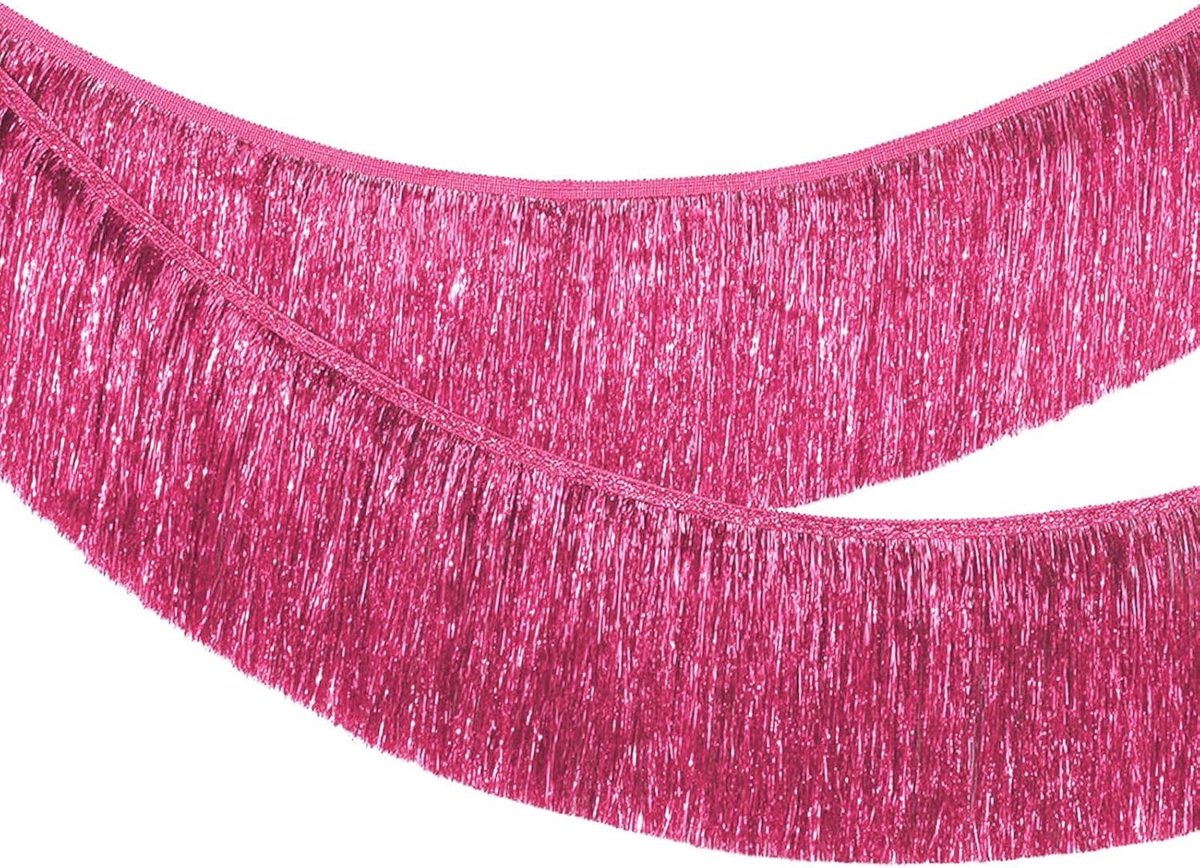 Franje slinger 2m - holografisch folie - 20cm breed - sprankelende decoratie voor feesten - ShopVlot