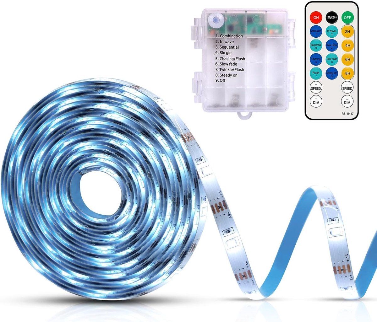 LED strip 5 m - 150 LEDs - batterij met afstandsbediening - dimbaar voor decoratie - ShopVlot