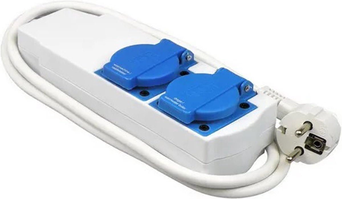 Automatische was/droogmachine schakelaar 16 Amp - Wit/blauw - Met stopcontacten - Voor efficiënt energiebeheer - ShopVlot