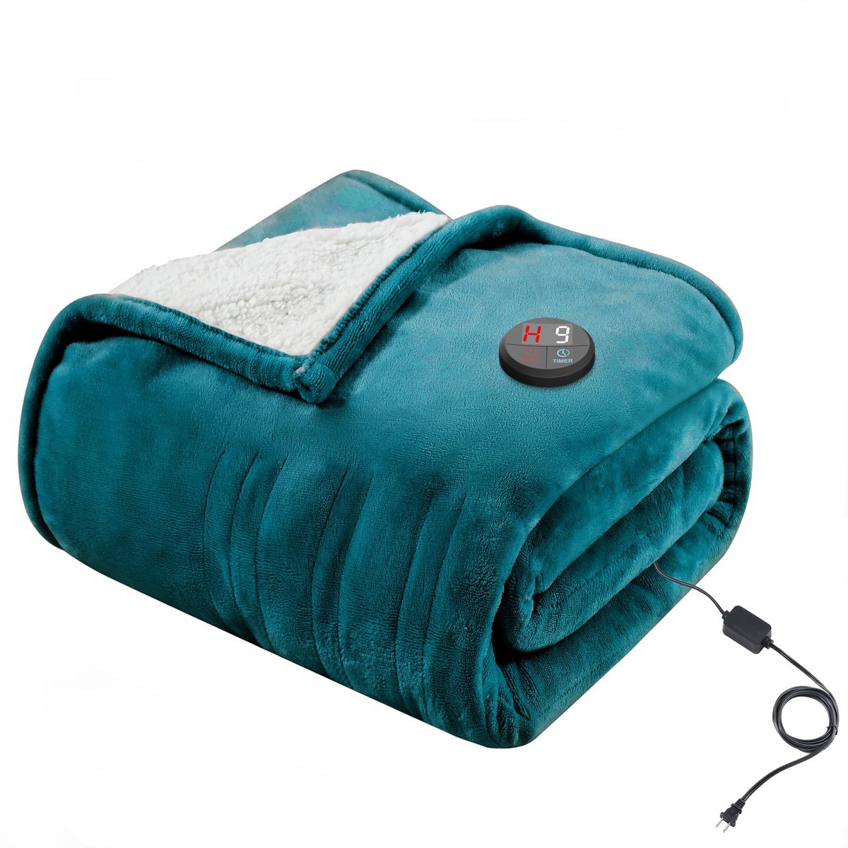 Elektrische deken 130x180cm - Blauw - 1-druks warmtedeken - Perfect voor een warme nachtrust - ShopVlot