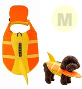 Hondenzwemvest - Maat M - Hoog drijfvermogen - Extra kinondersteuning - Verstelbaar handvat - Zwemvest Hond voor kleine honden - Voor teckel, bulldog, bichon en kleine middengrote rassen - Geel