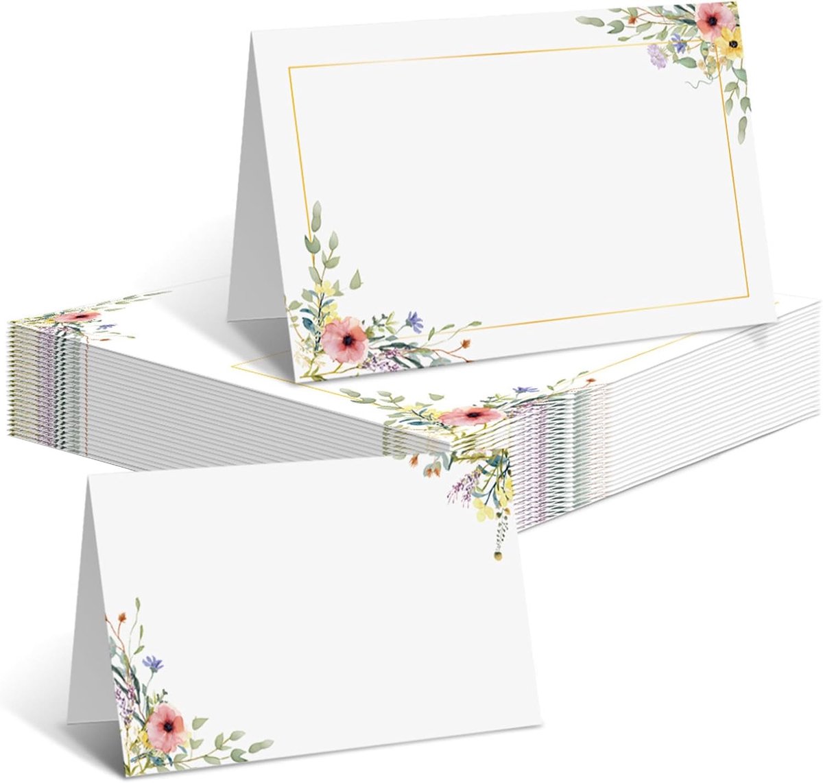 Tafelkaarten 50 stuks - 8,5 x 11 cm - hoogwaardig papier - elegante opvouwbare kaarten voor bruiloft - ShopVlot