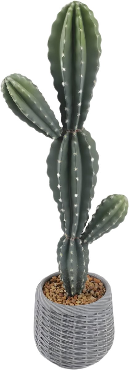 Kunstmatige Cactusplant - Voor Foyer, Veranda & Thuiskantoor - Nep Cactus Decor met Pot - Groen, 88 cm