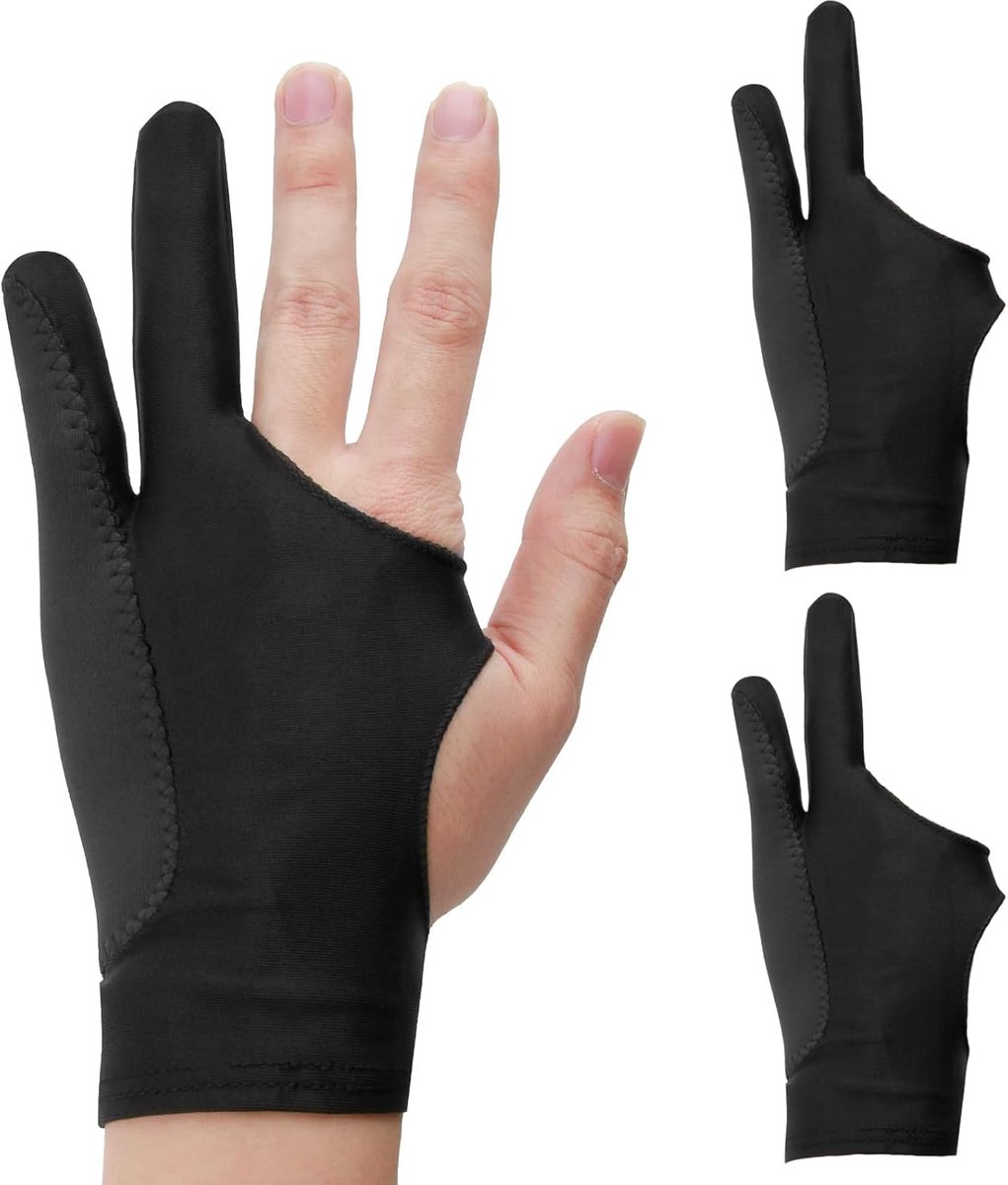 Tekenhandschoenen voor kunstenaars - 2 vingers - 3-laags design - Bescherming tegen vuil en aanraking - ShopVlot