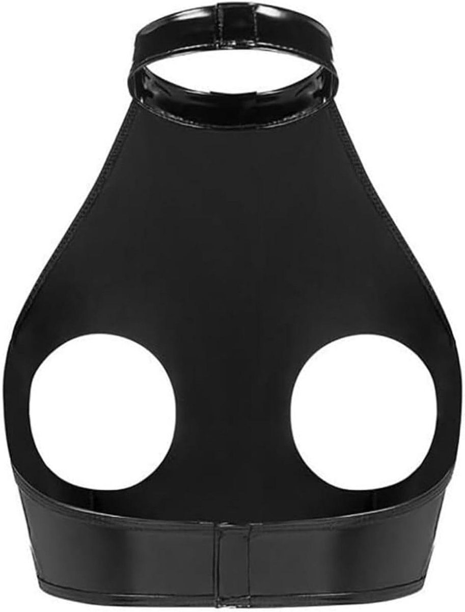 Ondergoed sexy patentleren bh - halternek - rugloos - blote borst - perfect voor clubwear - ShopVlot