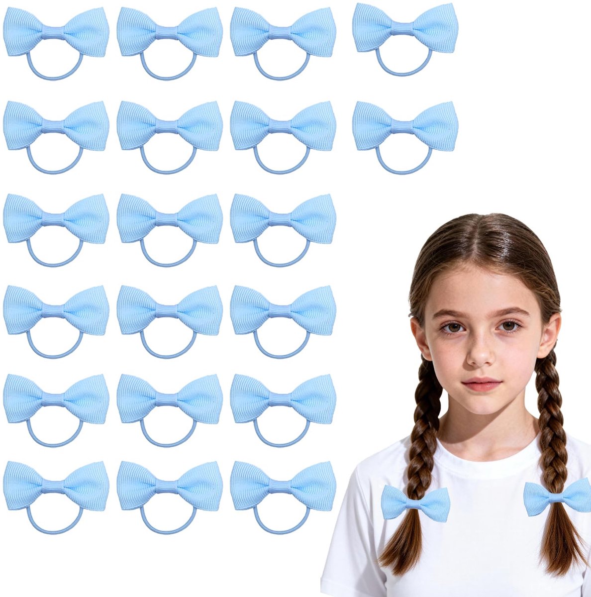 Elastiekjes voor kinderen - 20 stuks - blauwe haaraccessoires - perfect voor elke gelegenheid - ShopVlot