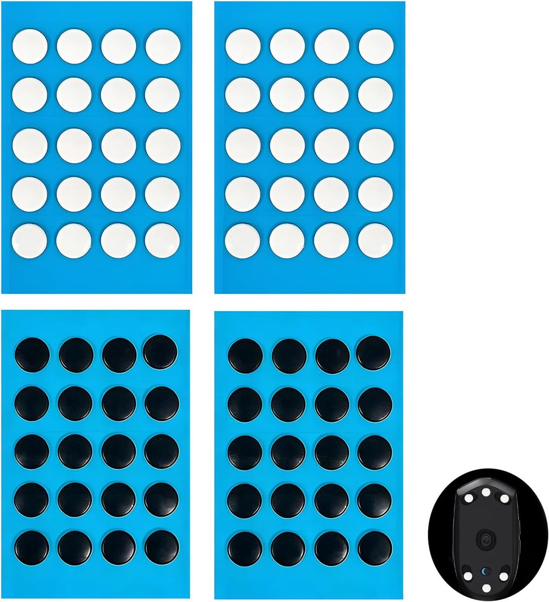 Muispads 80 stuks - 6 mm PTFE - universele muispoten - voor vloeiend glijden - ShopVlot