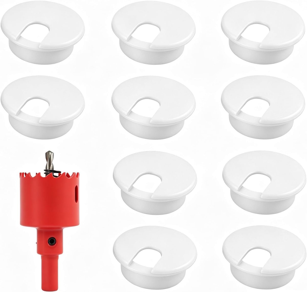 Kabeldoorvoer 35 mm - verstelbare afdekking - afneembaar design - voor kabelorganisatie - ShopVlot