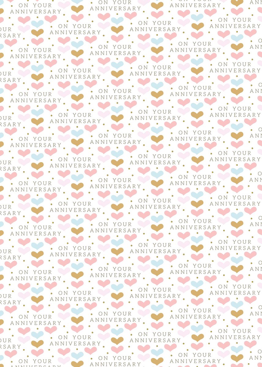 Inpakpapier 4 Vellen - Stijlvol Hart en Polka Dots - Roze Blauw Wit - Perfect voor Verjaardagen - ShopVlot