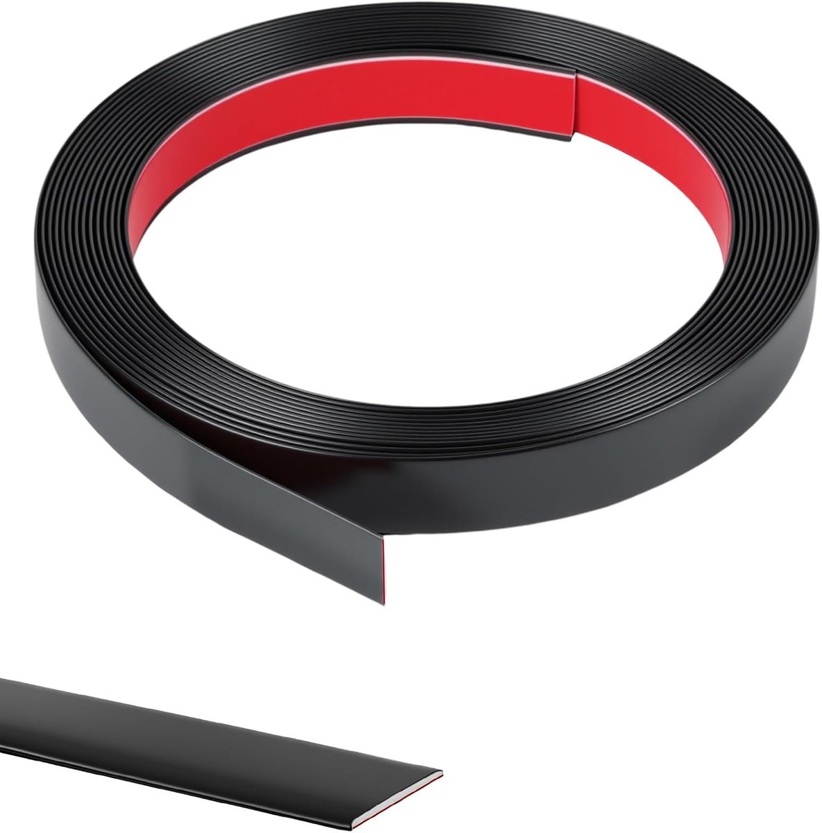 Wandrandafwerking 6M x 2CM - PVC zwart - zelfklevend - perfect voor spiegels en muren - ShopVlot