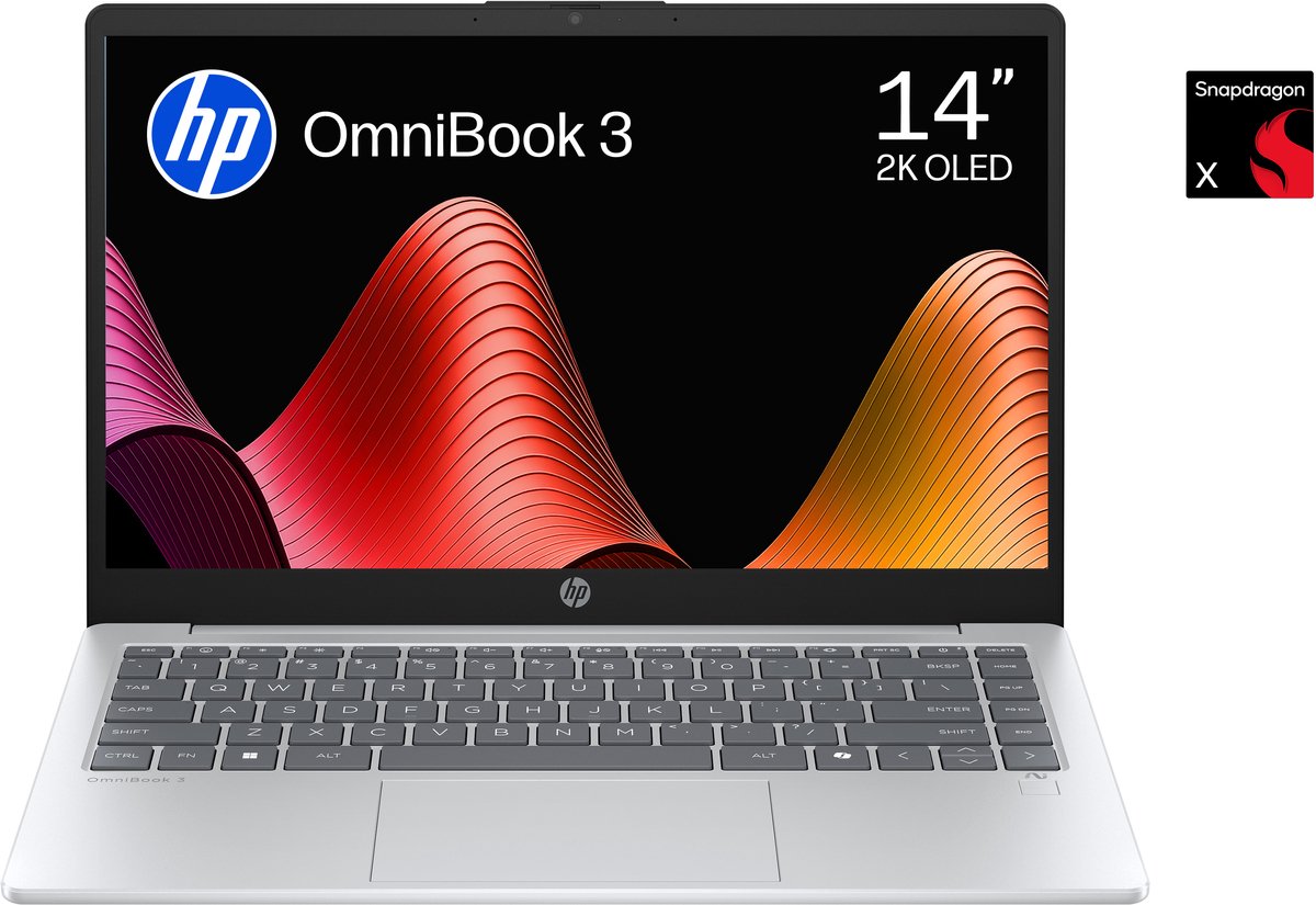 HP OmniBook 3 14-hz0710ndx - Copilot+ Laptop - 14 inch - 8GB/512GB - 2K OLED