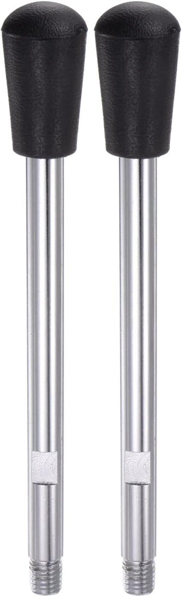 Sourcing map 2 stuks klemmen, handgrepen, M12, schroefdraad 210 mm, lengte chroom gecoate draaibare zwengel, handgreep, handwiel, schroefsteel voor draaibank