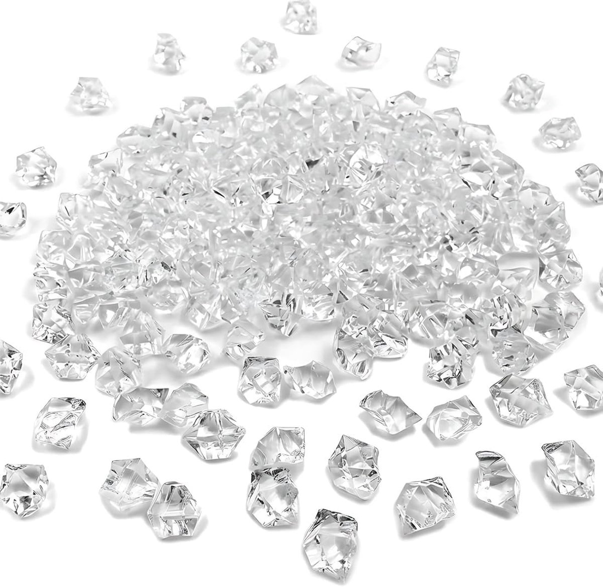 200 stuks decoratieve stenen, acryl strass-steentjes, stenen, glazen ballen, kunsthandwerk, vulstof, tafeldecoratie, ideaal voor feestjes (transparant)
