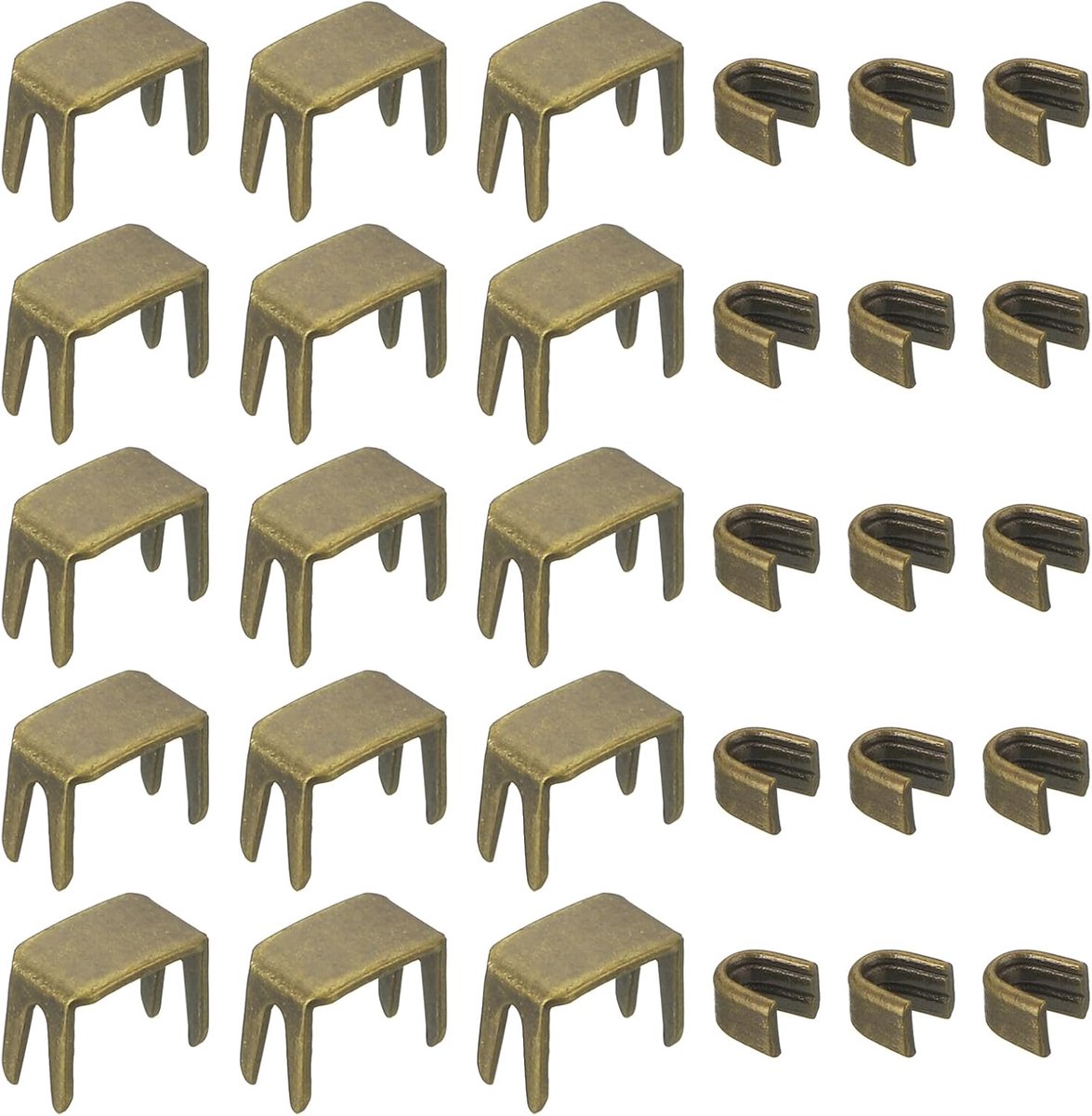 Kit #3 ritssluitingsschuivers, 100 stuks onderste klemmen en 200 stuks bovenste clips voor tassen, mantels, jassen, gesloten ritssluitingen, vervanging, brons