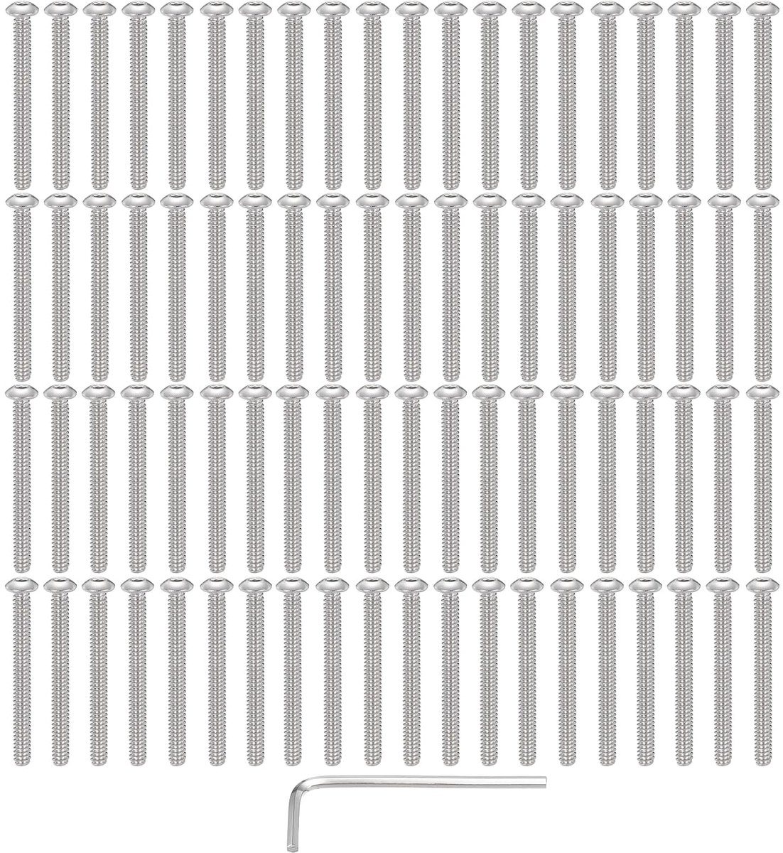 50 stuks #6 32 x 1-1/2 inch verzonken schroeven met zeskantaandrijving, 304 roestvrij staal 18-8 schroeven met inbussleutel voor doe-het-zelvers, meubels, waterpomp, lamp